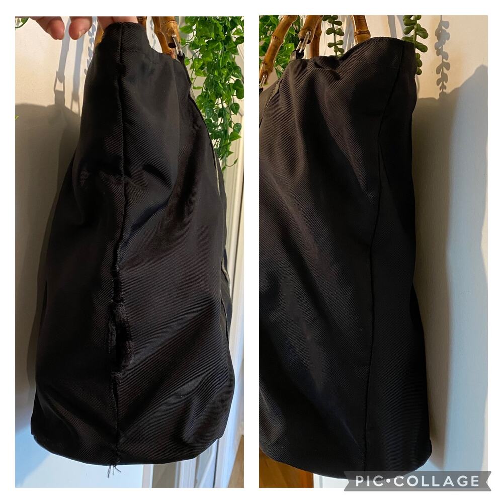 Gucci Vintage Black Bamboo handle tote / travel bag Tom Ford Era Oversized XL - Picture 6 of 15